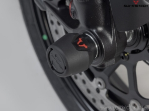 Front Wheel Axle Crash Pad Set - material: polyamide - black - Ducati models ('14-) - SW-Motech