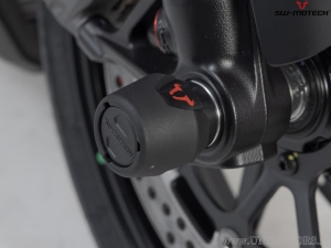 Front Wheel Axle Crash Pad Set - material: polyamide - black - Ducati models ('14-) - SW-Motech