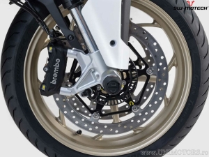 Front Wheel Axle Crashpad Set - material: polyamide - black - Moto Guzzi V100 Mandello/S ('22-) - SW-Motech