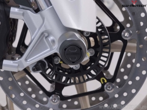 Front Wheel Axle Crashpad Set - material: polyamide - black - Moto Guzzi V100 Mandello/S ('22-) - SW-Motech
