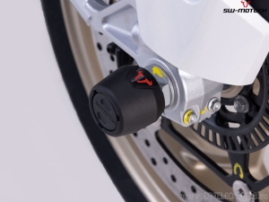 Front Wheel Axle Crashpad Set - material: polyamide - black - Moto Guzzi V100 Mandello/S ('22-) - SW-Motech