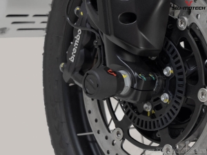 Front Wheel Axle Crashpad Set - material: polyamide - black - Moto Guzzi V85 TT ('21-'23) - SW-Motech