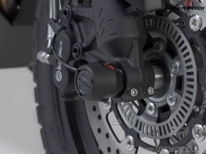 Front Wheel Axle Crashpad Set - material: polyamide - black - Moto Morini X-Cape 650 ('21-) - SW-Motech