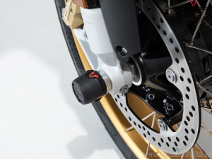 Front Wheel Axle Crashpad Set - material: polyamide - color: black - BMW R 1200 GS / RT / R 1250 GS / RT - SW-Motech