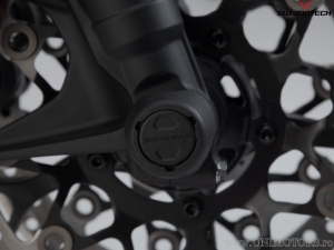Front Wheel Axle Crashpad Set - material: polyamide - color: black - Honda CB1000R ('18-) - SW-Motech