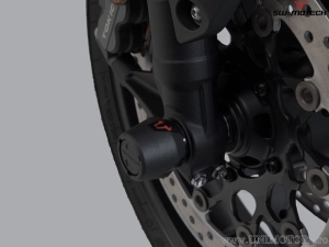 Front Wheel Axle Crashpad Set - material: polyamide - color: black - Honda CB1000R ('18-) - SW-Motech