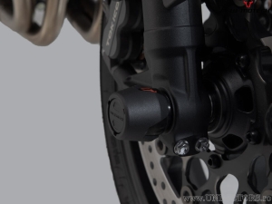 Front Wheel Axle Crashpad Set - material: polyamide - color: black - Honda CB1000R ('18-) - SW-Motech