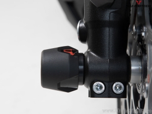 Front Wheel Axle Crashpad Set - material: polyamide - color: black - Suzuki GSX-S950 / GSX-S1000 models - SW-Motech