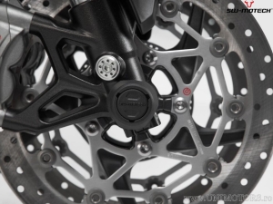 Front Wheel Axle Crashpad Set - material: polyamide - color: black - Triumph / Honda / Yamaha models - SW-Motech