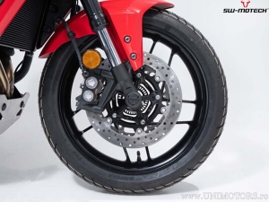 Front Wheel Axle Crashpad Set - material: polyamide - color: black - Yamaha Tracer 9 ('20-) - SW-Motech