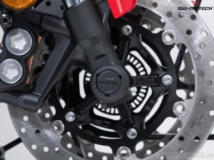Front Wheel Axle Crashpad Set - material: polyamide - color: black - Yamaha Tracer 9 ('20-) - SW-Motech