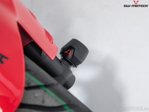 Front Wheel Axle Crashpad Set - material: polyamide - color: black - Yamaha Tracer 9 ('20-) - SW-Motech