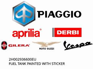 FUEL TANK PAINTED WITH STICKER - 2H002936600EU - Piaggio