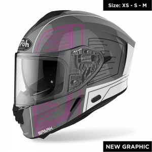 Full-face helmet Airoh Spark Cyrcuit glossy pink: Size - XS