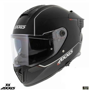 Full-face helmet Axxis Hawk SV A1 matte black (integrated sun visor) - short rear spoiler version - Matte black, L (59/60cm)