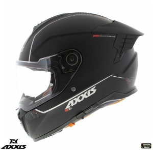 Full-face helmet Axxis Hawk SV A1 matte black (integrated sun visor) - short rear spoiler version - Matte black, S (55/56cm)