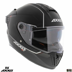 Full-face helmet Axxis Hawk SV A1 matte black (integrated sun visor) - short rear spoiler version - Matte black, S (55/56cm)