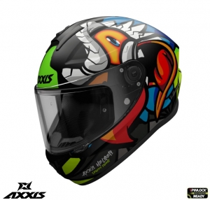 Full-face helmet Axxis model Draken S Parrot A1 matte black - Matte black, L (59/60cm)
