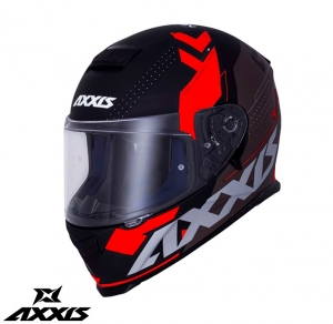 Full-face helmet Axxis model Eagle SV Diagon D1 glossy red (integrated sun visor)