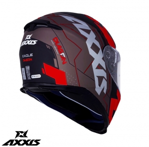 Full-face helmet Axxis model Eagle SV Diagon D1 glossy red (integrated sun visor)