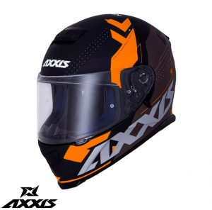 Full-face helmet Axxis model Eagle SV Diagon D4 matte orange (integrated sun visor) - Matte orange, L (59/60cm)