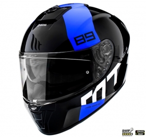 Full-face helmet MT Blade 2 SV 89 B7 glossy blue (integrated sun visor) - Glossy blue, S (55/56cm)