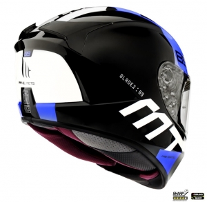 Full face helmet MT Blade 2 SV 89 B7 glossy blue (integrated sun visor) - Glossy blue, XS (53/54cm)