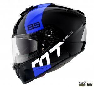 Full face helmet MT Blade 2 SV 89 B7 glossy blue (integrated sun visor)