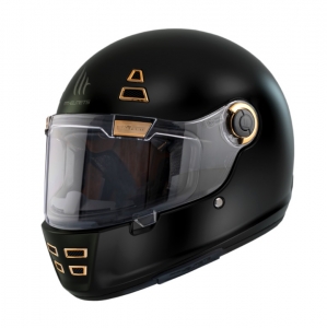 Full-face helmet MT Jarama A1 matte black - Retro model - Cafe Racer - Matte black, S (55/56cm)