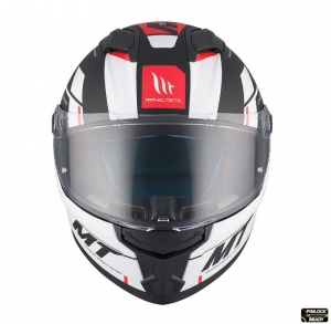 Full-face helmet MT Stinger 2 Zivze B5 black/white/red matte - visor type: MT-V-28B - Black/white/red matte, S (55/56cm)