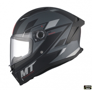 Full-Face Helmet MT Stinger 2 Zivze C2 Black/Matte Grey - Visor Type: MT-V-28B - Black/Matte Grey, M (57/58cm)