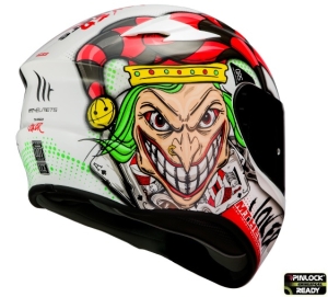 Full-face helmet MT Targo Joker A0 glossy white - Glossy white, XS (53/54cm)