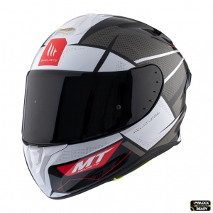 Full-face helmet MT Targo Pro Podium B0 glossy white - Glossy white, L (59/60cm)