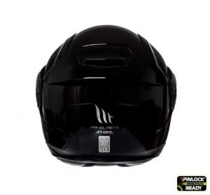 Full-face modular helmet for MT Atom SV motorcycles, glossy black, Pinlock ready