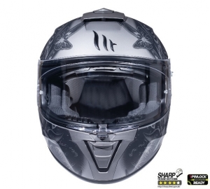 Full-face motorcycle helmet MT Blade 2 SV Breeze E2 matte grey (integrated sun visor)
