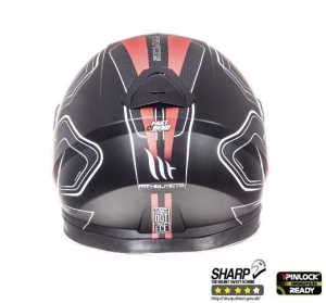 Full-face motorcycle helmet MT Thunder III SV Trace black/red matte (integrated sun visor) - Black/red matte, S (55/56cm)