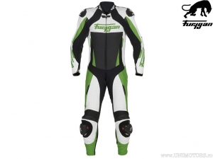 Furygan Leather Apex White-Black-Green Motorcycle One-Piece Suit - Furygan