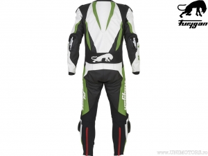 Furygan Leder Apex Weiß-Schwarz-Grün Motorrad Einteiler - Furygan