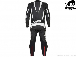 Furygan Leder Dark Apex Schwarz-Weiß Motorrad Einteiler