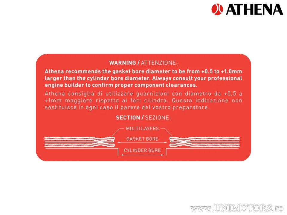 Garnitură de chiulasă racing multistrat grosime 1,3 mm - Athena