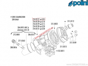 Garnituri cilindru Big Evolution (grosime 0,05mm / 10 bucati) - 254.0127 - Polini