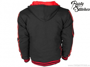 Geaca cu gluga moto Rusty Stitches George Black-Red (negru-rosu) - Rusty Stitches