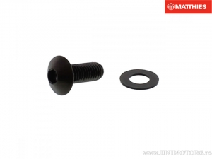 Gewölbte Kappen Schraube Pro Bolt M8 x 1.25 x 20 mm Edelstahl A4 Schwarz - JM