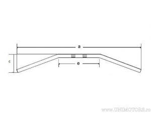 Ghidon otel negru Drag Bar diametru 22mm si lungime 970mm - Fehling