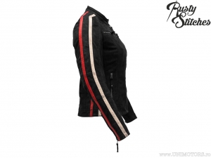 Giacca da moto da donna Rusty Stitches Uma Nubuck Black