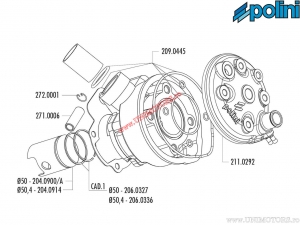 Gietijzeren cilinderset (diameter 50mm / 76cc) - 133.1009 - Polini