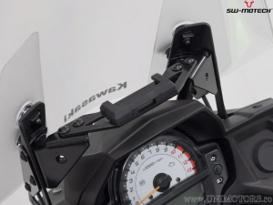 GPS cockpit mount with QUICK-LOCK and black color - Kawasaki Versys 650 ('14-'21) - SW-Motech