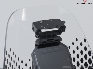 GPS-Halterung Cockpit mit QUICK-LOCK und schwarzer Farbe - Ducati DesertX ('22-) - SW-Motech