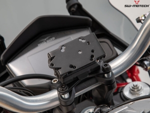 GPS handlebar mount with QUICK-LOCK and black color - Moto Guzzi V85 TT ('19-) - SW-Motech