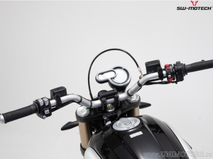 GPS Handlebar Mount with QUICK-LOCK, black color - Ducati Scrambler 1100 Sport ('17-) - SW-Motech